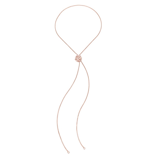 FF Bouquet Silver 925 Rose Gold Plated Long Necklace-